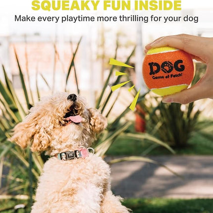 AMA SPORT Squeaky Tennis Balls for Dogs 2.0" Small Dog Tennis Balls for Throwing and Fetching Dog Toys for Training, Exercise, High Bouncing 4 Pack (Orange Yellow)