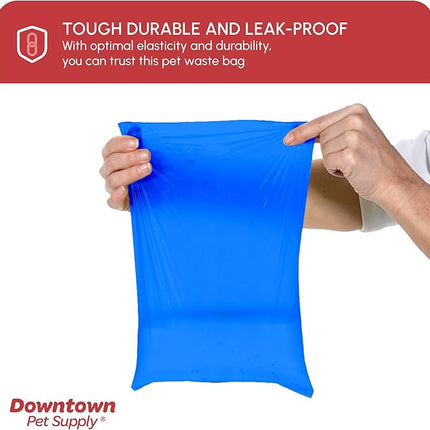 Downtown Pet Supply Dog Waste Bags (1000 CT - Rainbow Bags & 2 Dispensers) Clips to Dog Leashes & Harnesses - Poop Scoop Bags are Leak-Proof & Unscented