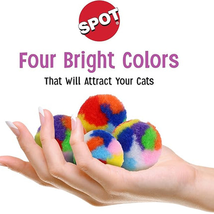 Ethical SPOT Kitty Yarn Puffs Colorful Woolen Yarn Cat Toy Contains Catnip 1.5" Pack of 4 Pet