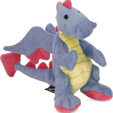 goDog Bubble Plush Dragons Squeaky Dog Toy, Chew Guard Technology - Periwinkle, Small