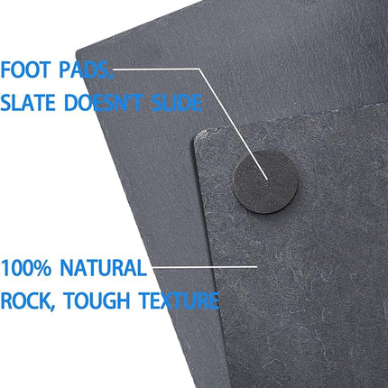Extra Large 15.7 × 11.8" Reptile Basking Platform, Reptile Slate, Basking Rock, Slate Tiles Rocks for Reptiles,Terrarium Bowls for Bearded Dragon Tortoise Turtle Ball Python Snake Lizard Gecko