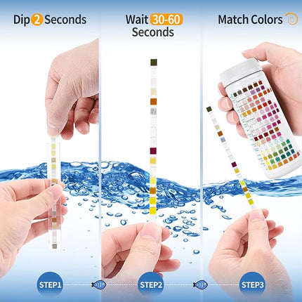 16 in 1 Premium Water Test Kit - 125 Home Water Quality Test Strips for Well and Tap Test Kit - Testing for pH, Hardness, Chlorine, Lead, Iron, Copper, Nitrate, Nitrite, etc