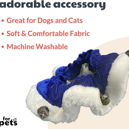 Huxley & Kent Ruff Pet Scrunchy | Hanukkah (Extra-Large) | Festive Christmas/Holiday Neckwear for Dogs/Cats | Fun Stretchable Costume Accessory | Soft Collar with Bells