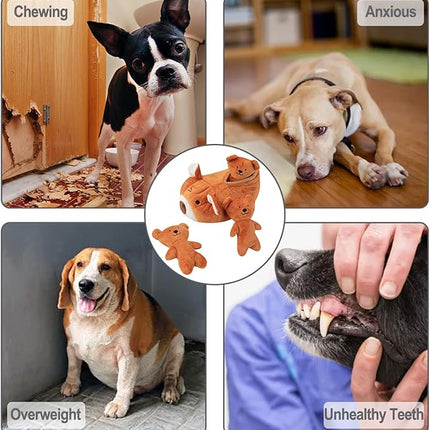 IFOYO Hide and Seek Plush Dog Toy Squeaky Bear Interactive Puppy Toys, Durable Enrichment Toys for Mental Stimulation and Anxiety Relief
