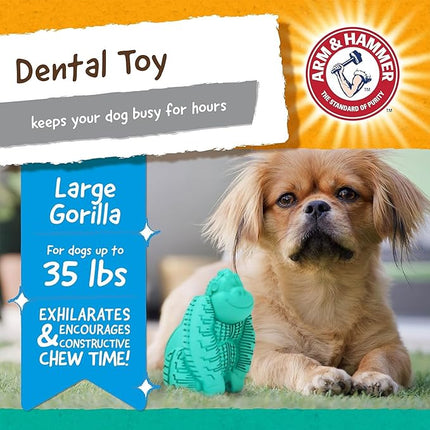 Arm & Hammer for Pets Super Treadz Gorilla Dental Chew Toy for Dogs - Dog Dental Toys Reduce Plaque & Tartar Buildup Without Brushing - Safe for Dogs up to 35 Lbs (Pack of 3)