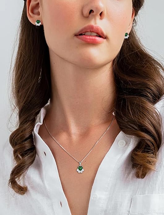 STARCHENIE Puppy Dog Necklace for Women 925 Sterling Silver Cat Pet Paw Print Pendant Birthstone Jewelry