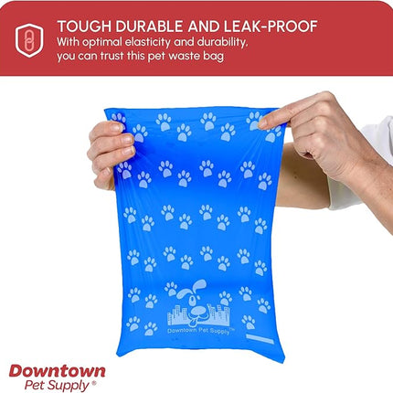 Downtown Pet Supply Rainbow Paw Print Poop Bags (2200 CT & 2 Dispensers) - Leak-Proof, Unscented, Clips to Leashes & Harnesses