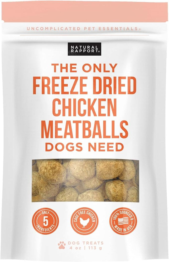 Natural Rapport Chicken Meatball Treats - The Only Chicken Meatballs Dogs Need - All Natural for Small & Large Dogs (4 oz)