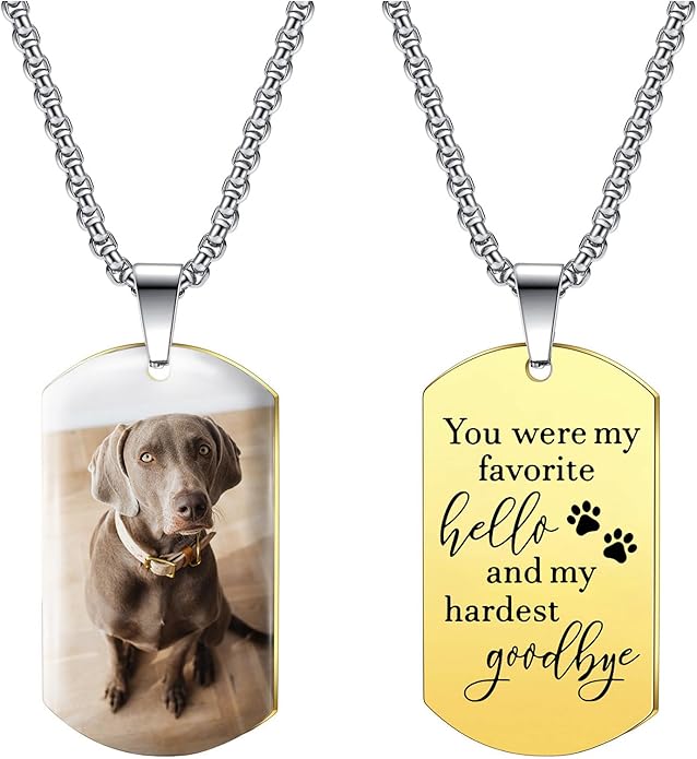 Funnylife Custom Pet Memorial Necklace - Dog Loss Gift - Sympathy for Pet Loss