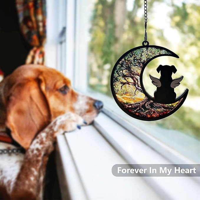 Ettonsun Dog Memorial Suncatcher Memorial Gifts for Loss of Dog Sympathy Gift (C)