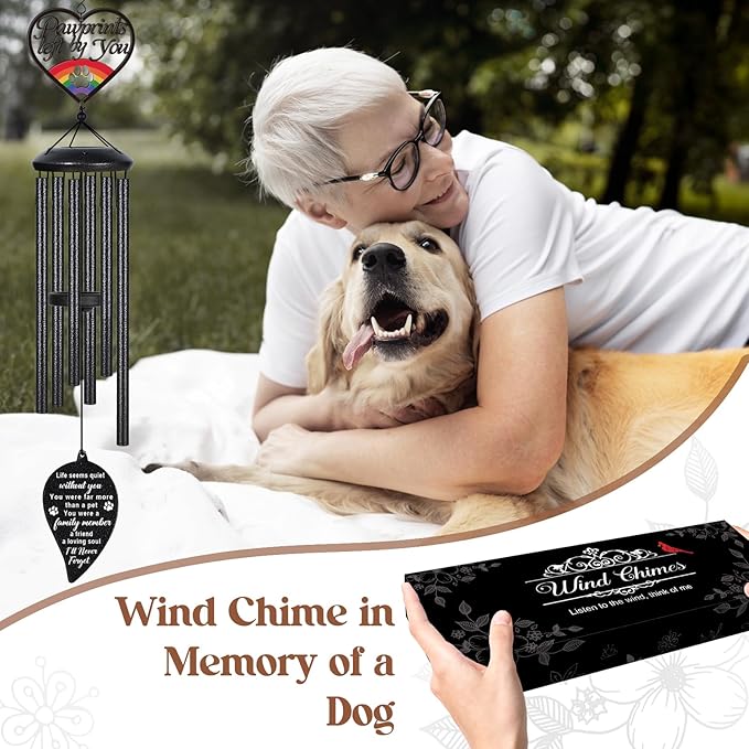 Dog Memorial Gifts for Loss of Dog, Loss of Dogs Sympathy Gift, Pet Memorial Wind Chimes, Bereavement Remembrance Gifts, in Memory of Dogs Cat Pet