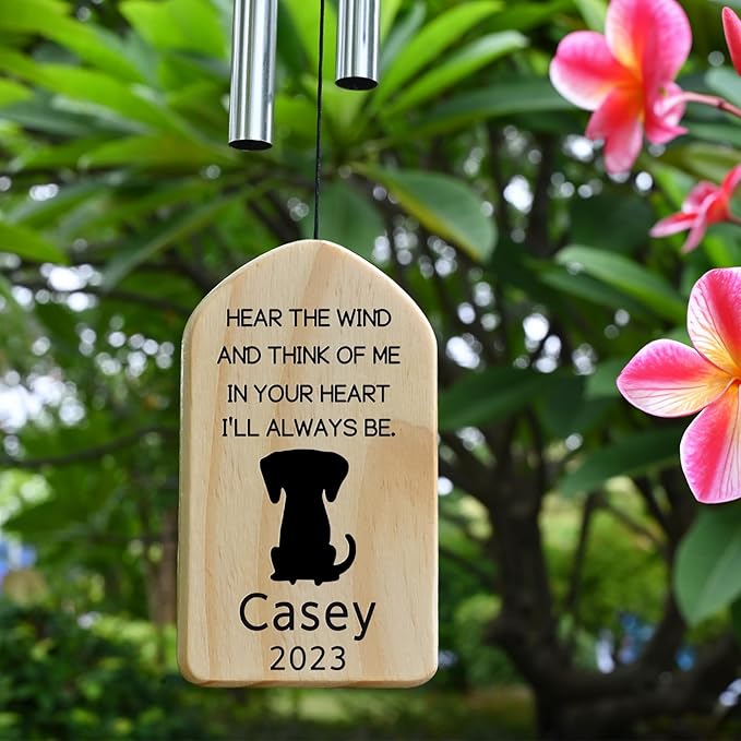 Dog Memorial Gifts for Loss of Dog, Jocidea Personalized Dog Memorial Wind Chime, Loss of Dog Sympathy Gift, Dog Remembrance Gifts, in Memory of Dog - Think of Me