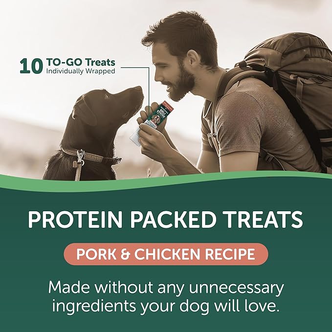 Deli Sticks Pork and Chicken Human-Grade Gluten-Free Soft and Chewy Dog Treats, 10 Count Bag