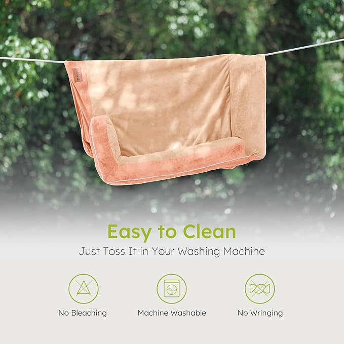 XXL Dog Bed for Extra Large Dogs, Giant Orthopedic Dog Bed with Cooling Gel Memory Foam, Waterproof Pet Bed with Removable Washable Cover, 53" Pet Sofa bed Dutch Velvet with Bone Toy, Peach Pink