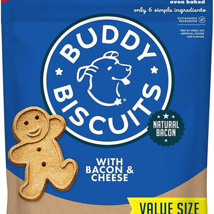 Buddy Biscuits 3.5 lbs. Bag of Crunchy Dog Treats Made with Bacon & Cheese