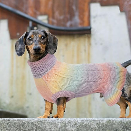 Lelepet Dog Sweater Turtleneck Knitwear Sweatshirt Cable Knit Warm Dress for Small Medium Large Dogs Puppy Fall Sweater, Pitbull, Lab, XL