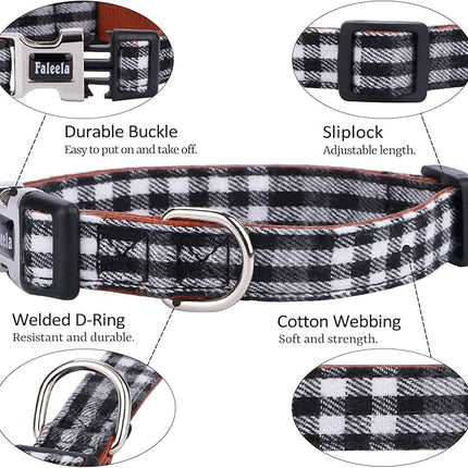 Faleela Soft &Comfy Bowtie Dog Collar,Detachable and Adjustable Bow Tie Collar,for Small Medium Large Pet (Large(Pack of 1), Black and Whit)