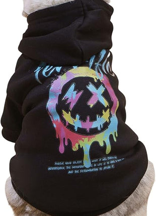 QWEEE Stylish Dog Clothes - Cat & Kitten Puppy Dog Sweatshirt - Black, Small to Large