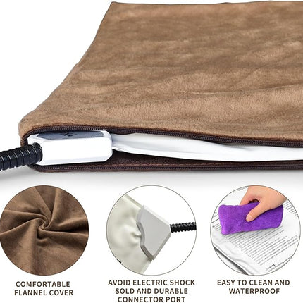 NAMOTEK Pet Heating Pad Adjustable Temperature with Timer, Waterproof Heated Mat with Chew Resistant Cord, Auto Power-Off Electric Indoor Pet Heat Pad for Dogs and Cats