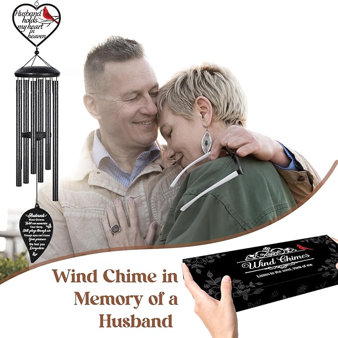 Memorial Gifts for Loss of Husband, Sympathy Wind Chimes, Bereavement Remembrance Condolence Gift in Memory of Husband, Loss of Husbands Sympathy Gifts