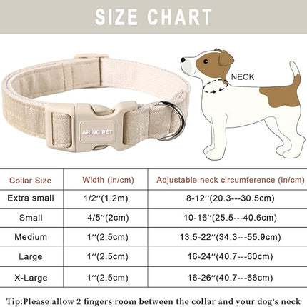 ARING PET Cotton Dog Collar-Soft Dog Collar for Small Dogs, Lightweight Comfortable Pet Collars with Quick Release Buckle for Small Medium Large Dog