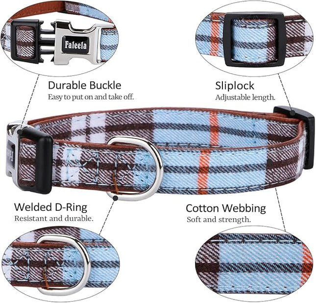 Faleela Soft &Comfy Bowtie Dog Collar,Detachable and Adjustable Bow Tie Collar,for Small Medium Large Pet (M, Blue)