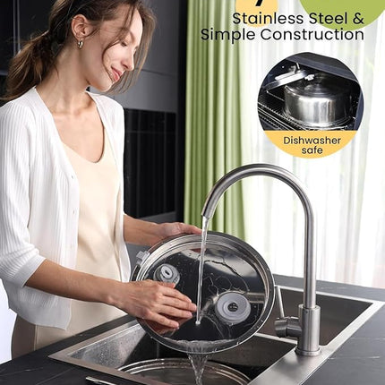 oneisall Dog Water Fountain for Large Dogs,7L/230oz/1.8G Stainless Steel Dog Fountain Super Quiet with Triple Filtration,Great for Large Dogs (PWF002 Dog Fountain +6Sets Filters)