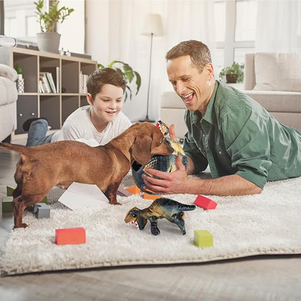 IFOYO Squeaky Dog Toys, Dinosaur Puppy Toys, Plush Interactive Dog Toys for Small Medium Dogs, Enrichment Hide and Seek Dog Toy