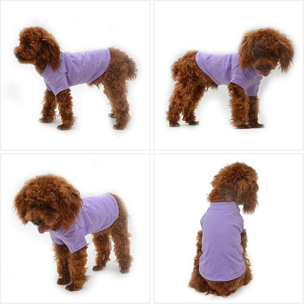 Lovelonglong 2019 Pet Clothing Dog Costumes Basic Blank T-Shirt Tee Shirts for Small Dogs Violet M