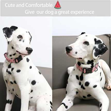 ARING PET Summer Dog Collar-Cute Watermelon Dog Collar for Medium Dogs, Adjustable Soft Cotton Girl Dog Collars for Small Medium Large Dogs, Medium