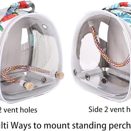 Bird Carrier Backpack with Rope Perch, Portable Bird Travel Carrier Backpack (Multi-Colored, Bird Carrier)