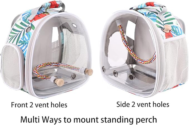 Bird Carrier Backpack with Rope Perch, Portable Bird Travel Carrier Backpack (Multi-Colored, Bird Carrier)