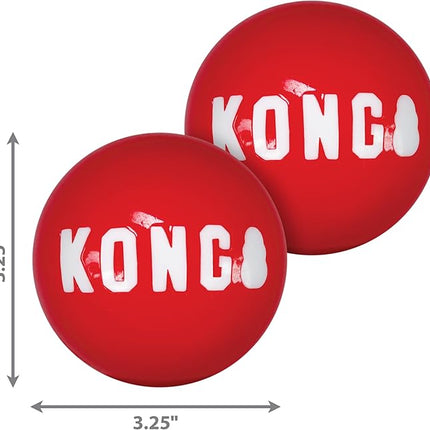 KONG - Signature Balls - 2 Pack Durable Ball for Chasing and Retrieving - for Large Dogs