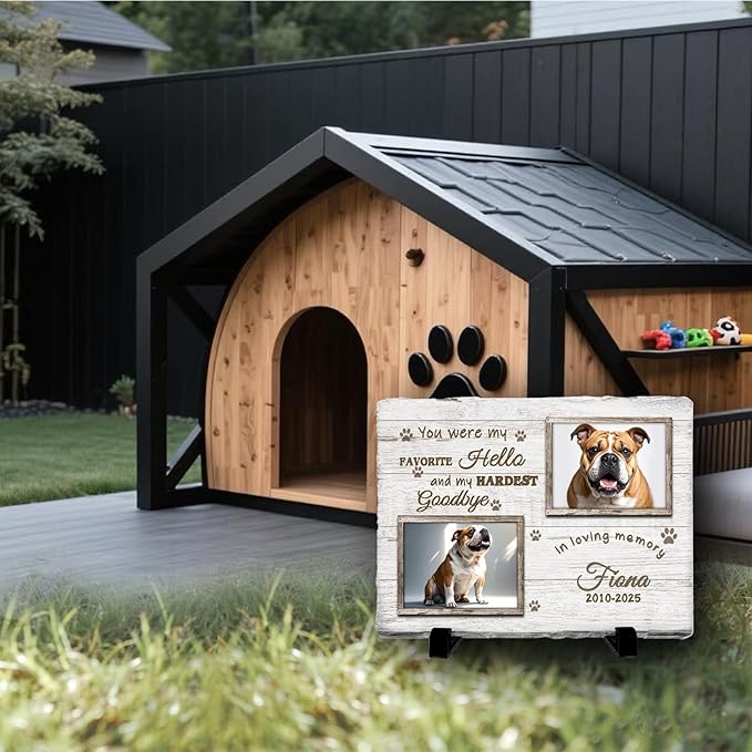 Personalized Pet Memorial Stone, Custom Dog Memorial Gifts for Loss of Dog with Photo Name Date, Dog Remembrance Gift, Loss of Dog Sympathy Gift for Dog Cat Lovers (Quote 3)