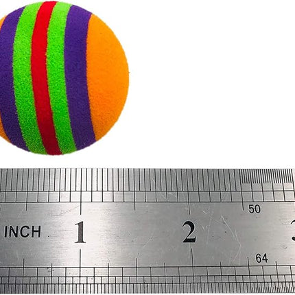 PET SHOW 15pcs 1.4" Interactive Cat Toy Balls for Indoor Cats Colorful Rainbow Soft Foam Kitten Toys Ball for Small Dogs Puppies Quiet Playing Stuff