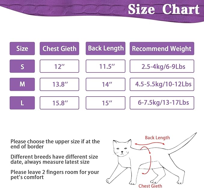 PUPTECK Winter Dog Cat Sweater Coat - Soft Cold Weather Clothes Knitwear for Kitties & Small Dogs Indoor Outdoor Walking Warm, Knitted Classic for Doggies Kitties Girls Boys, Purple M