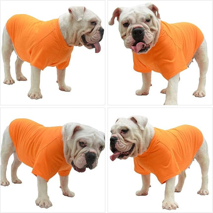 Lovelonglong Bulldog Clothes Dog Clothing Blank T-Shirt Tee Shirts for French Bulldog English Bulldog American Pit Bull Pugs 100% Cotton Skin Care Orange B-L