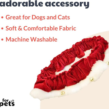 Huxley & Kent Ruff Pet Scrunchy | Santa (Large) | Festive Christmas/Holiday Neckwear for Dogs/Cats | Fun Stretchable Costume Accessory | Soft Collar with Bells