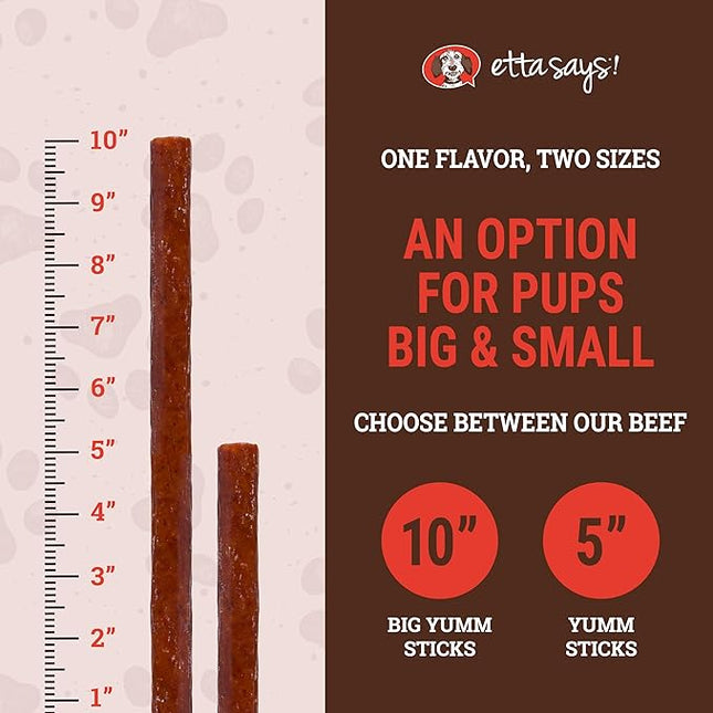 etta says! Yumm Sticks - Real Meat Beef Dog Jerky Treats - Human Grade - Made in The USA (24 Count Pack of 1)