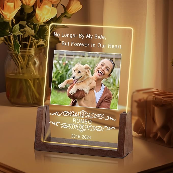 Personalized Dog Memorial Gifts for Loss of Dog, Dog Memorial Gifts, Pet Sympathy Gifts for Dogs, Pet Memorial Acrylic Night Light, Lost Pet Memorial Gifts Dog, Cat Memorial Gifts, Pet Loss Gifts