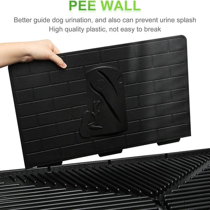 Hompet Dog Grass Pad with Tray Large, 2 Pcs Artificial Grass Training Pads with Pee Baffle Patch Puppy Turf Potty for Indoor and Outdoor Use, Ideal for Small and Medium Dogs (30"×20")