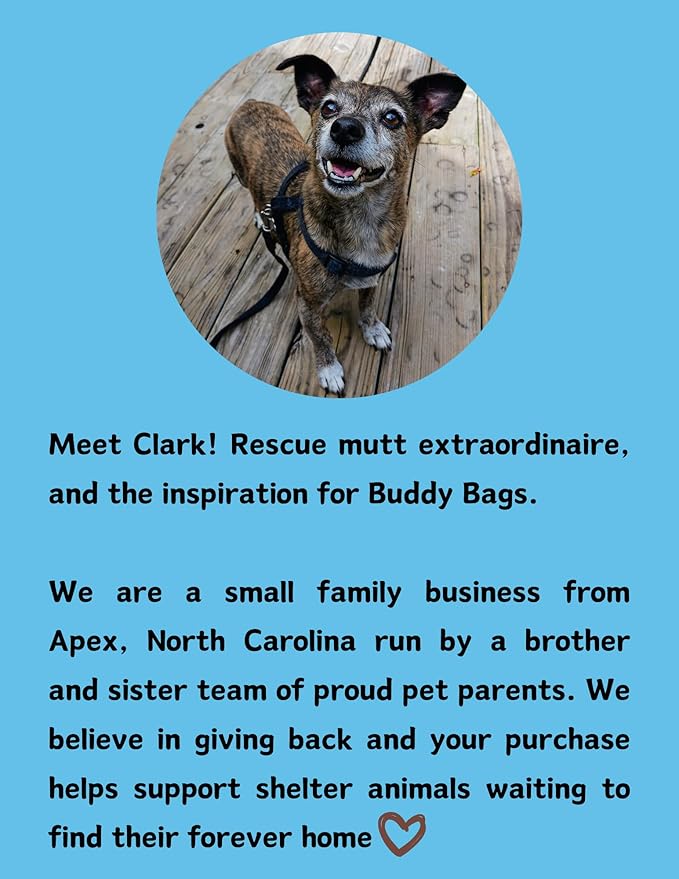 Buddy Bags Premium Dog Poop Bags, Unscented, Extra Thick & Strong, Bold “Open Here” Arrow, 18 Refill Rolls, 270 Earth Friendly Bags.