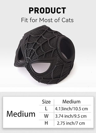 Cat Bat Mask Halloween Costumes Accessories for Cats, Cat Bat Cosplay Apparel (Medium, Black Spider)