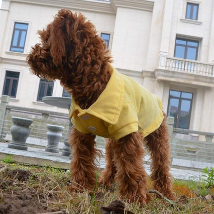 lovelonglong Basic Dog Polo Shirts Premium Cotton, Polo T-Shirts for Large Medium Small Dogs with a Two-Button Collar Blank Color Yellow M