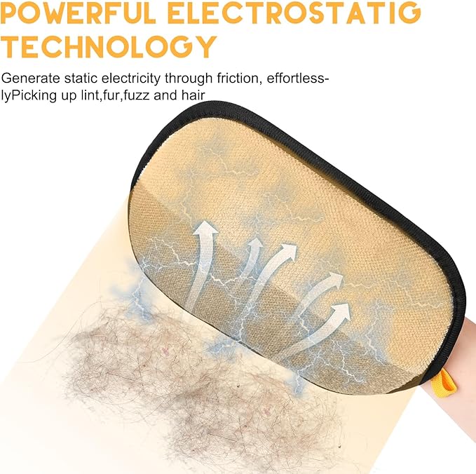 Magic Brush Pet Hair Remover, Upgrated Five-Finger Electrostatic Pet Hair Removal Gloves, Cat & Dog Hair Remover for Couch, Furniture,Clothing, Animal Fur Removal Tool, Cat Grooming Gloves-1PCS