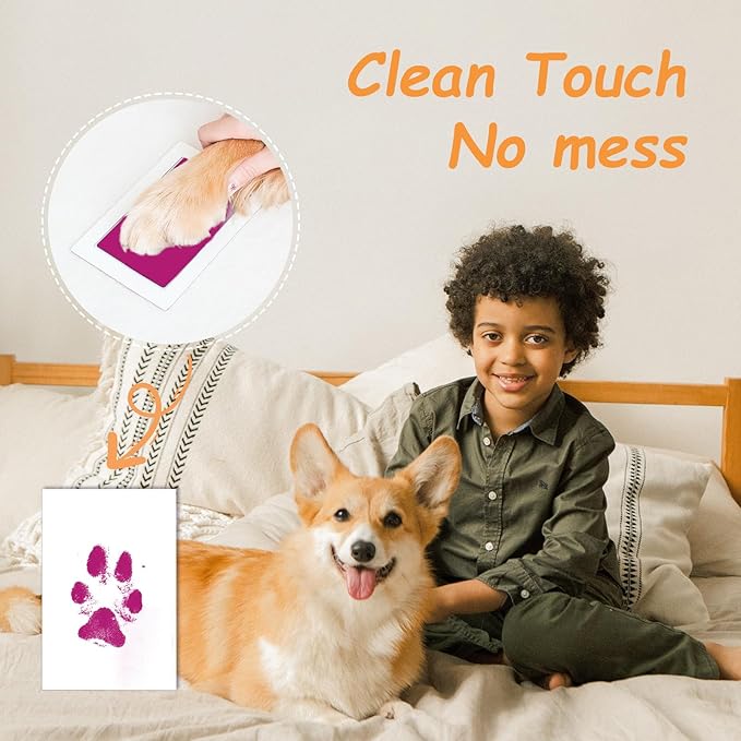 Inkless Paw Print Kit,Dog Paw Print Kit,Dog Nose Print Kit,Clean Touch Ink Pads and Imprint Cards,Pet Paw Print Impression Kit for Dogs Cats Footprint Keepsake