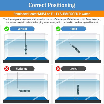 AquaMiracle Adjustable 50W Aquarium Heater Submersible Fish Tank Heater Super Short Aquarium Heater with LED Digital Display Thermostat, for Tanks 5-10 Gallons