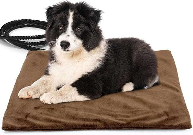 NAMOTEK Pet Heating Pad, Waterproof Heated Mat with Chew Resistant Cord Safe Electric Auto Constant Temperature Heating Pad for Dogs and Cats Indoor Warming Pad 19.7" x15.7"