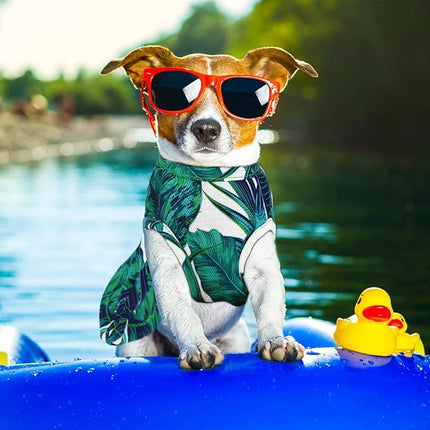 LEIFIDE 8 Pcs Summer Themed Hawaii Dog Dresses Holiday Flamingo Fruit Floral Pattern Pet Skirts Hawaii Puppy Princess Dresses Outfits Bowknot for Girl Dogs Cats Beach(XS)