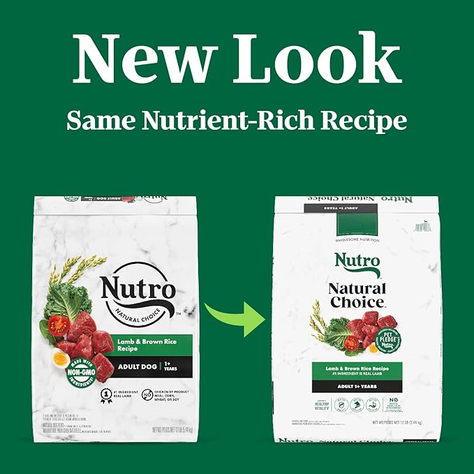 Nutro Natural Choice Adult Dry Dog Food, Lamb and Brown Rice Recipe, 12 lbs.